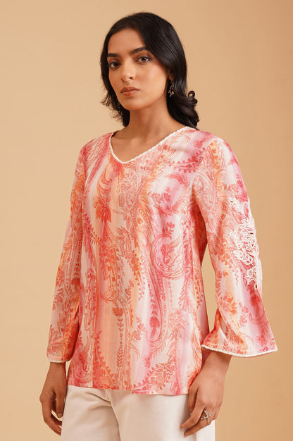 Light Pink Paisley Modal A-line Top