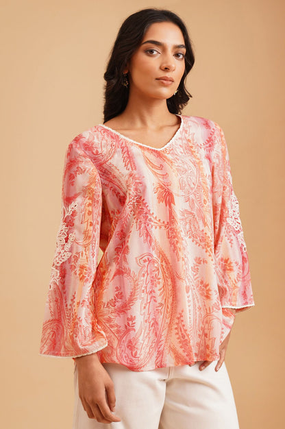 Light Pink Paisley Modal A-line Top