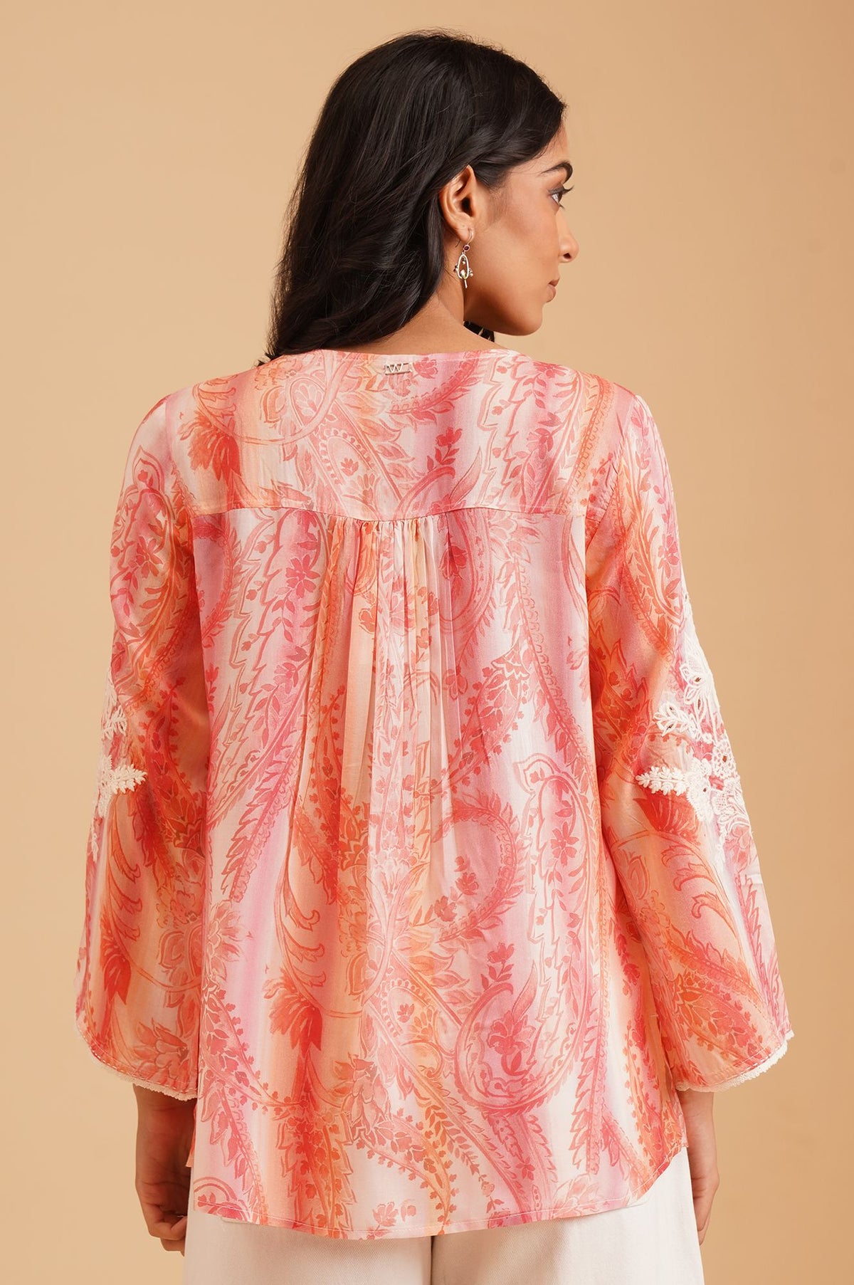 Light Pink Paisley Modal A-line Top
