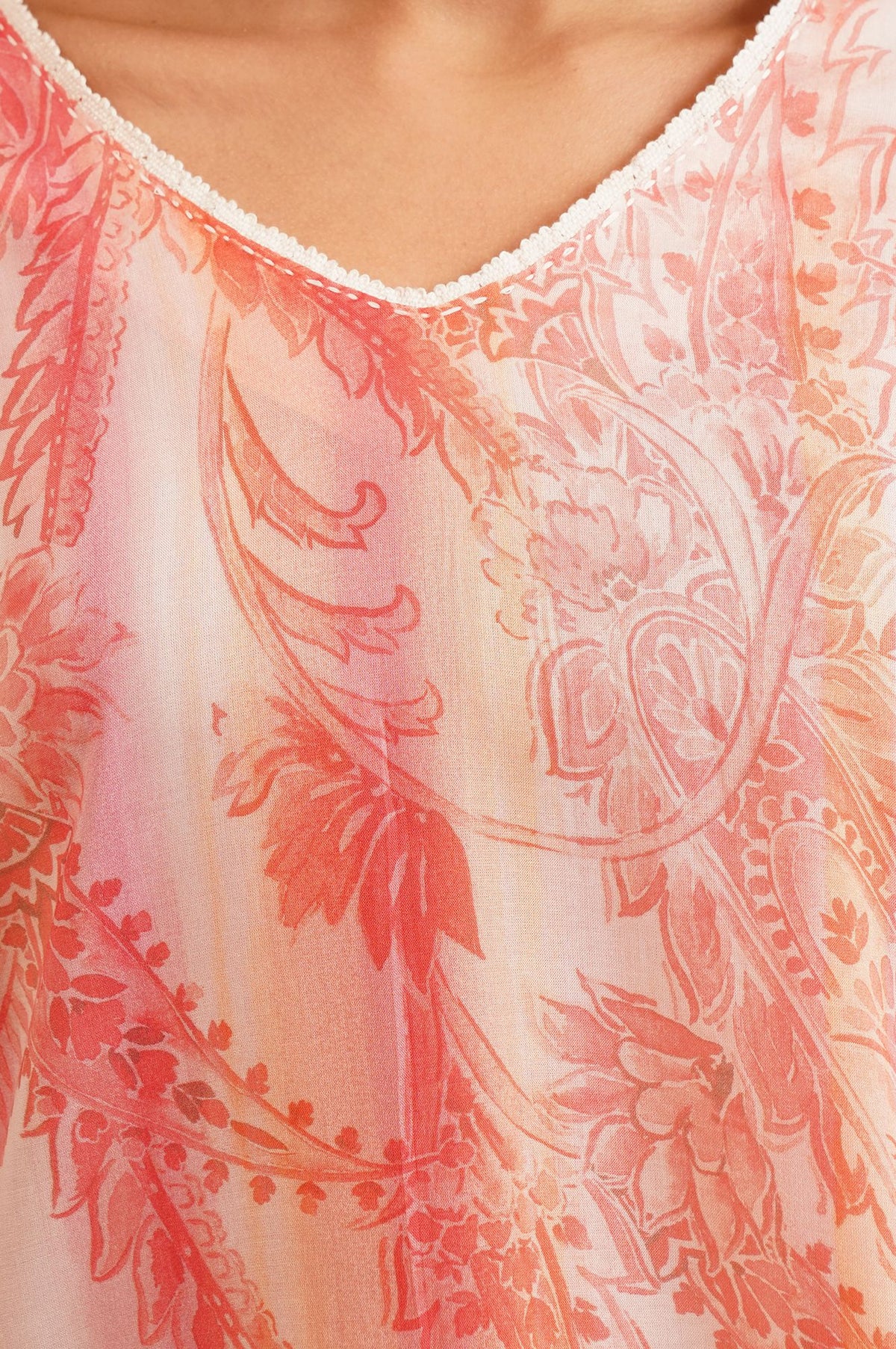 Light Pink Paisley Modal A-line Top
