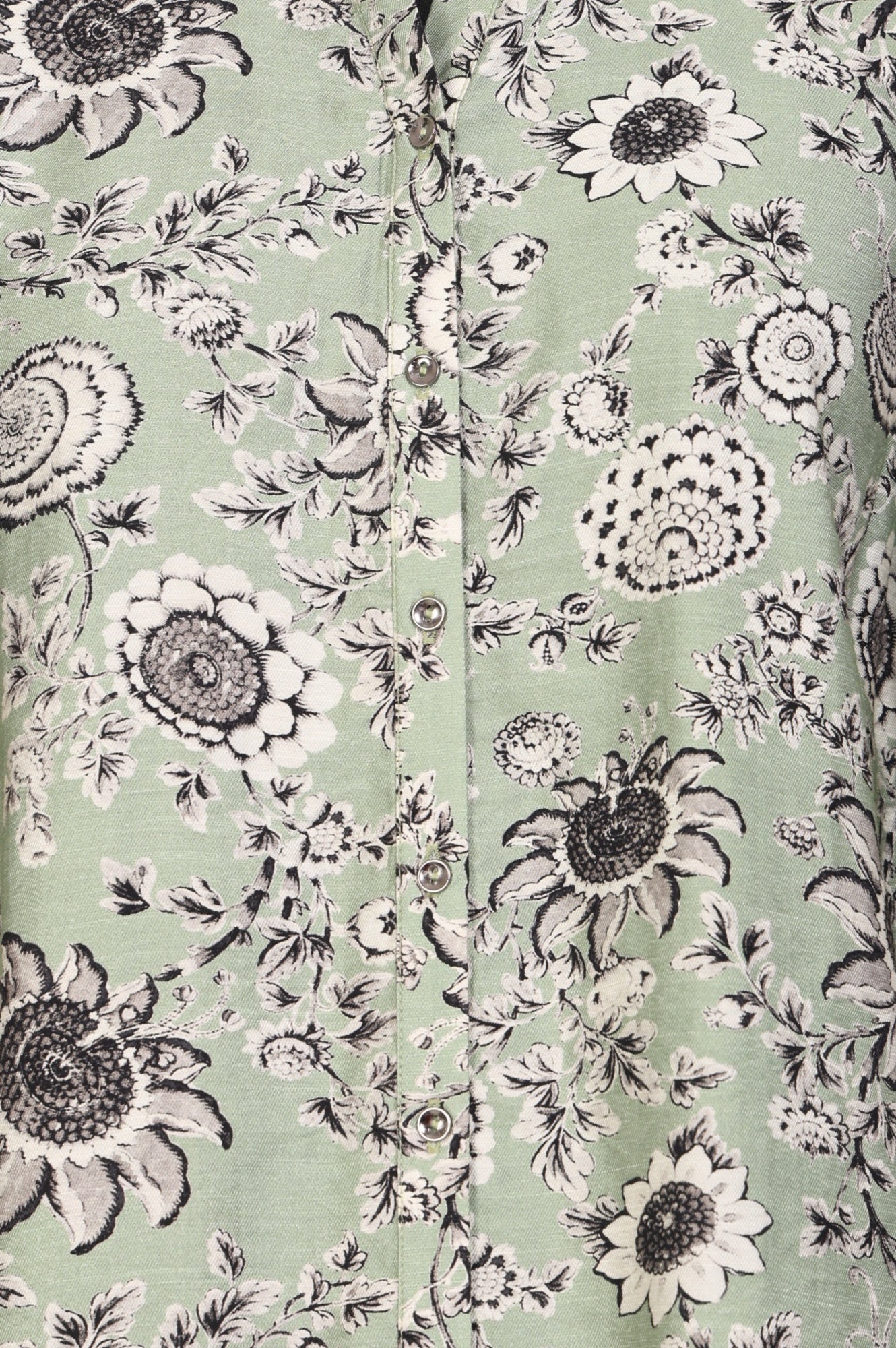 Green Floral Printed Straight Shirt