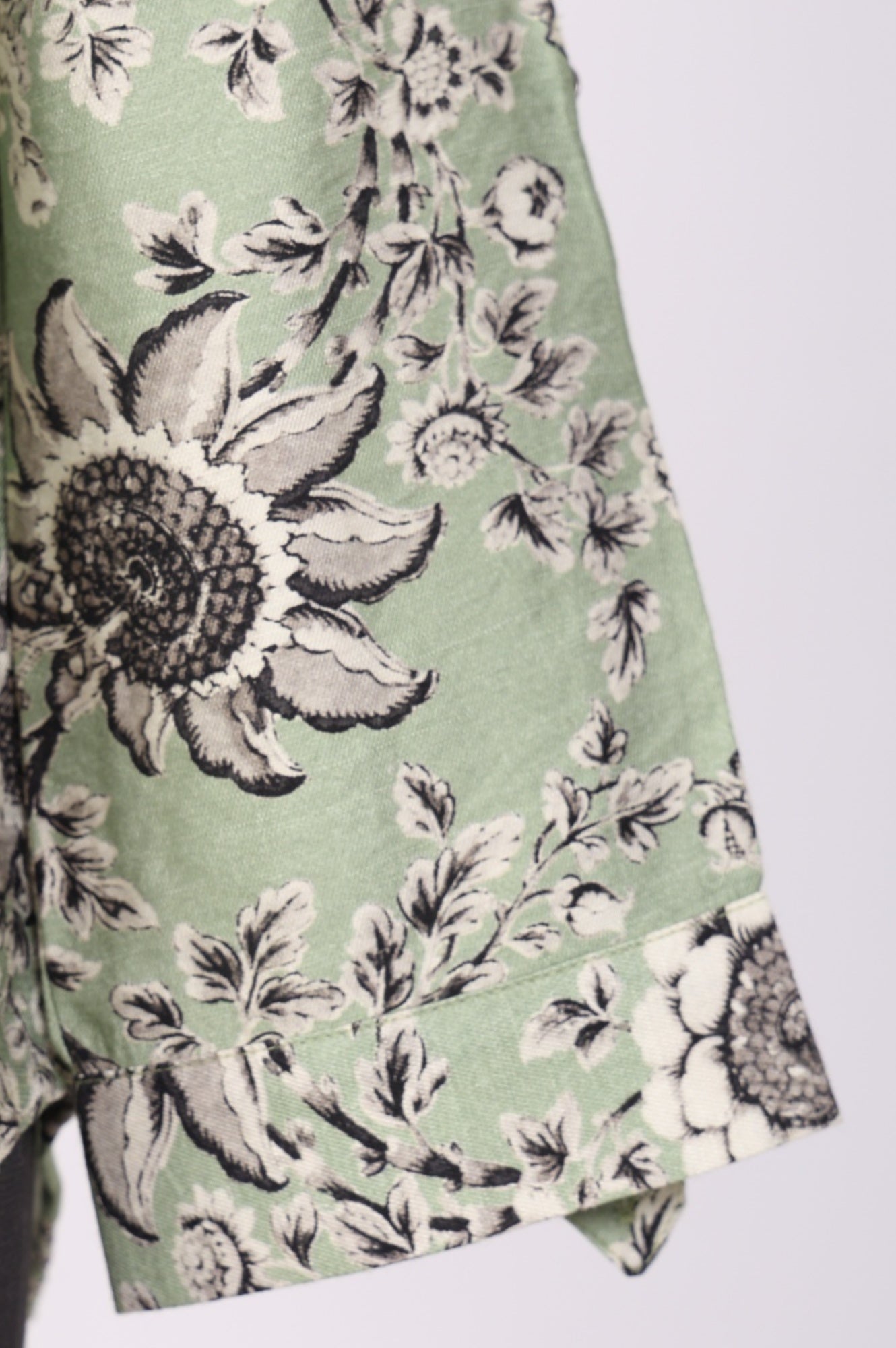 Green Floral Printed Straight Shirt