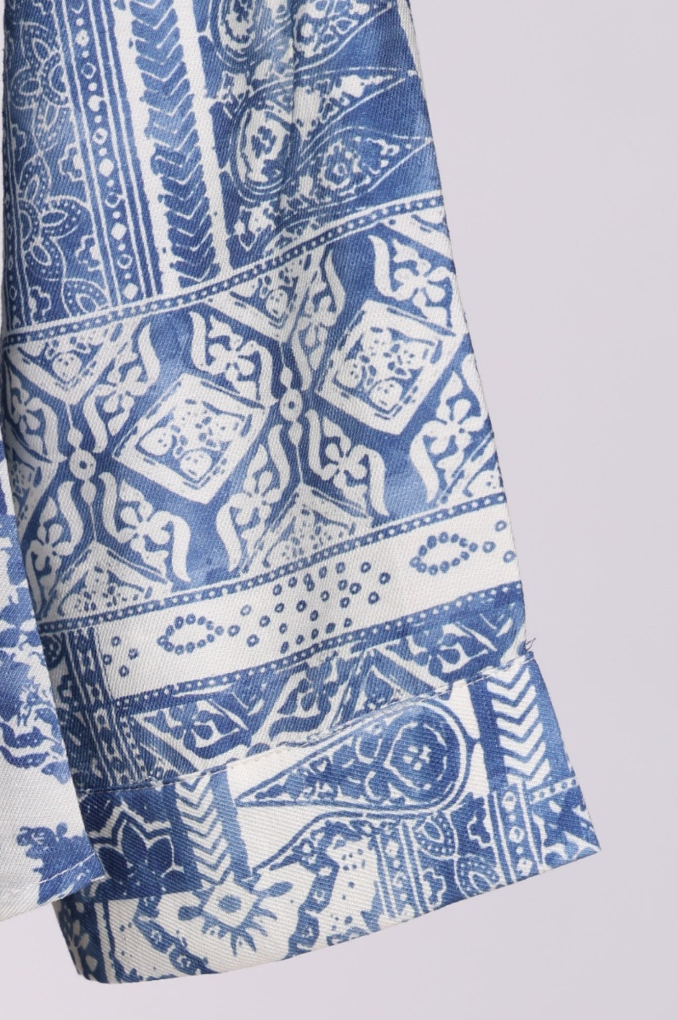 Blue Geometric Printed Straight Shirt