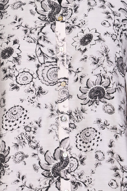 Off-White Geometric Printed Straight Shirt