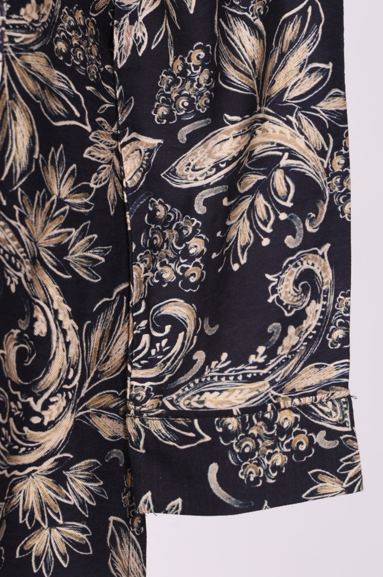 Navy Blue Block Paisley Printed Straight Tunic