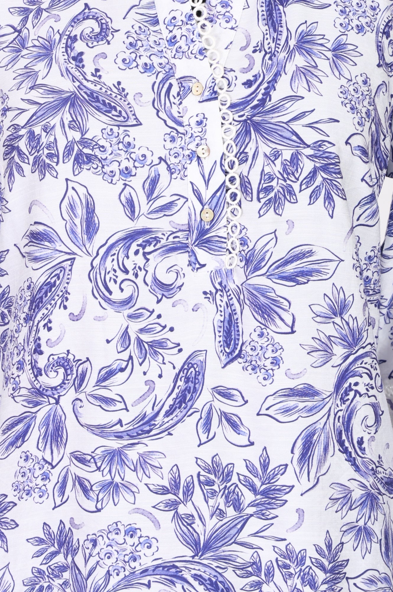 White Floral Printed Straight Tunic