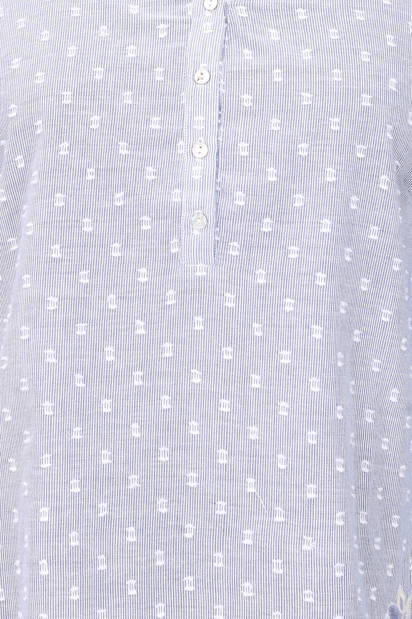 Light Blue Embroidered A-line Top