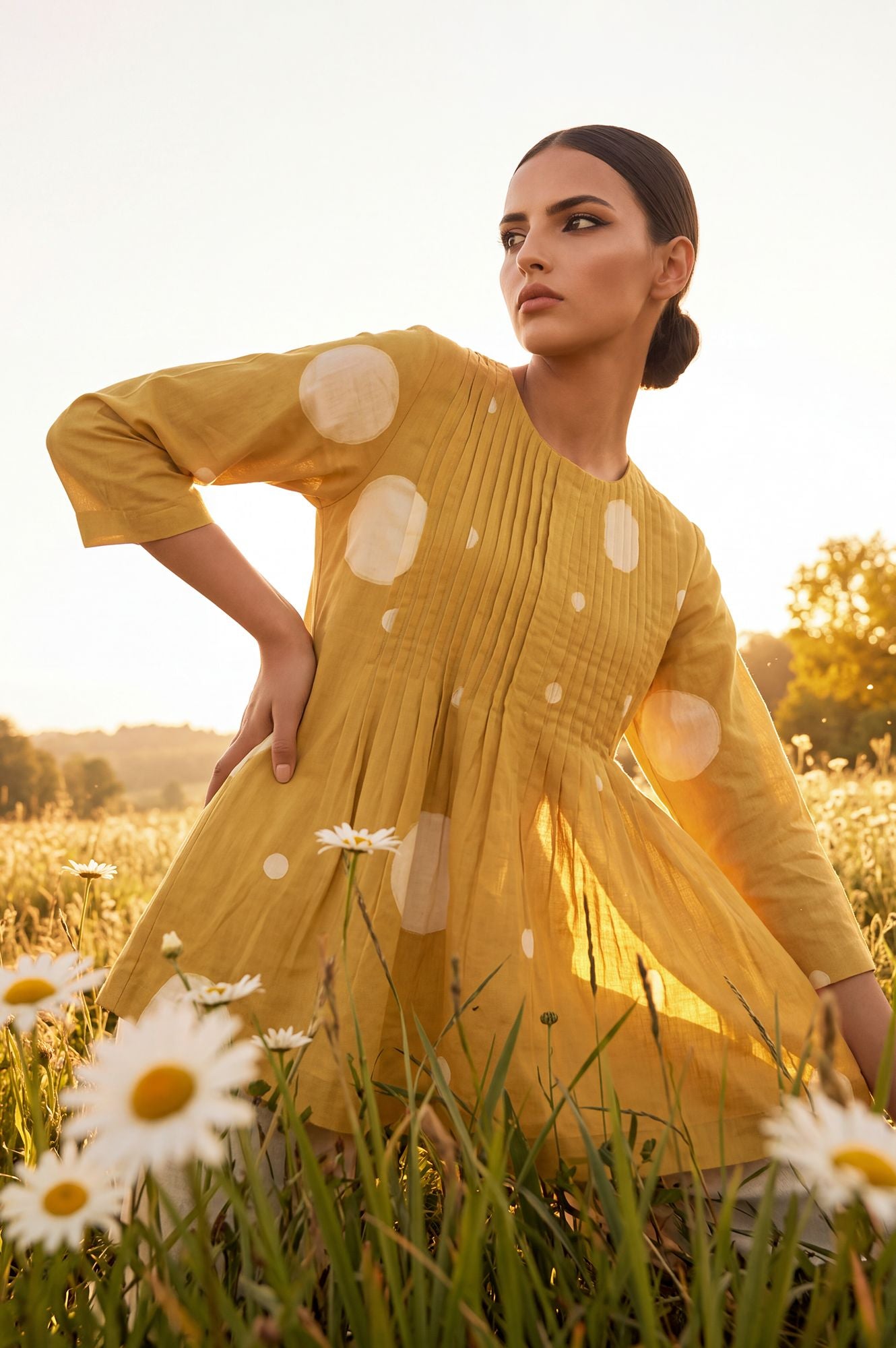 A Little Sunshine Casual Flared Top