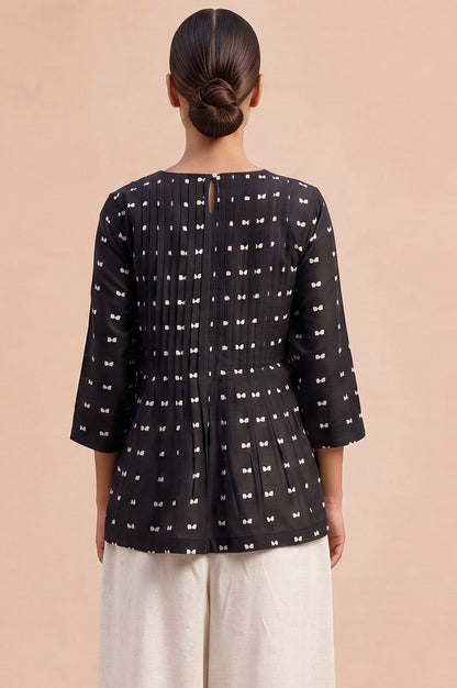 Core Casual Printed Pure Cotton Pleated Top