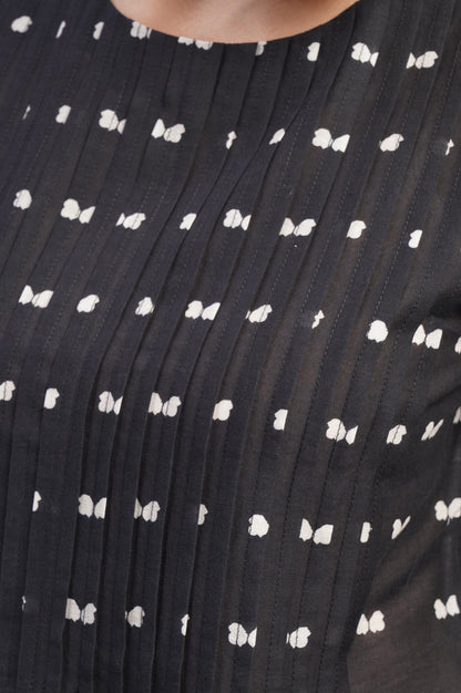 Core Casual Printed Pure Cotton Pleated Top