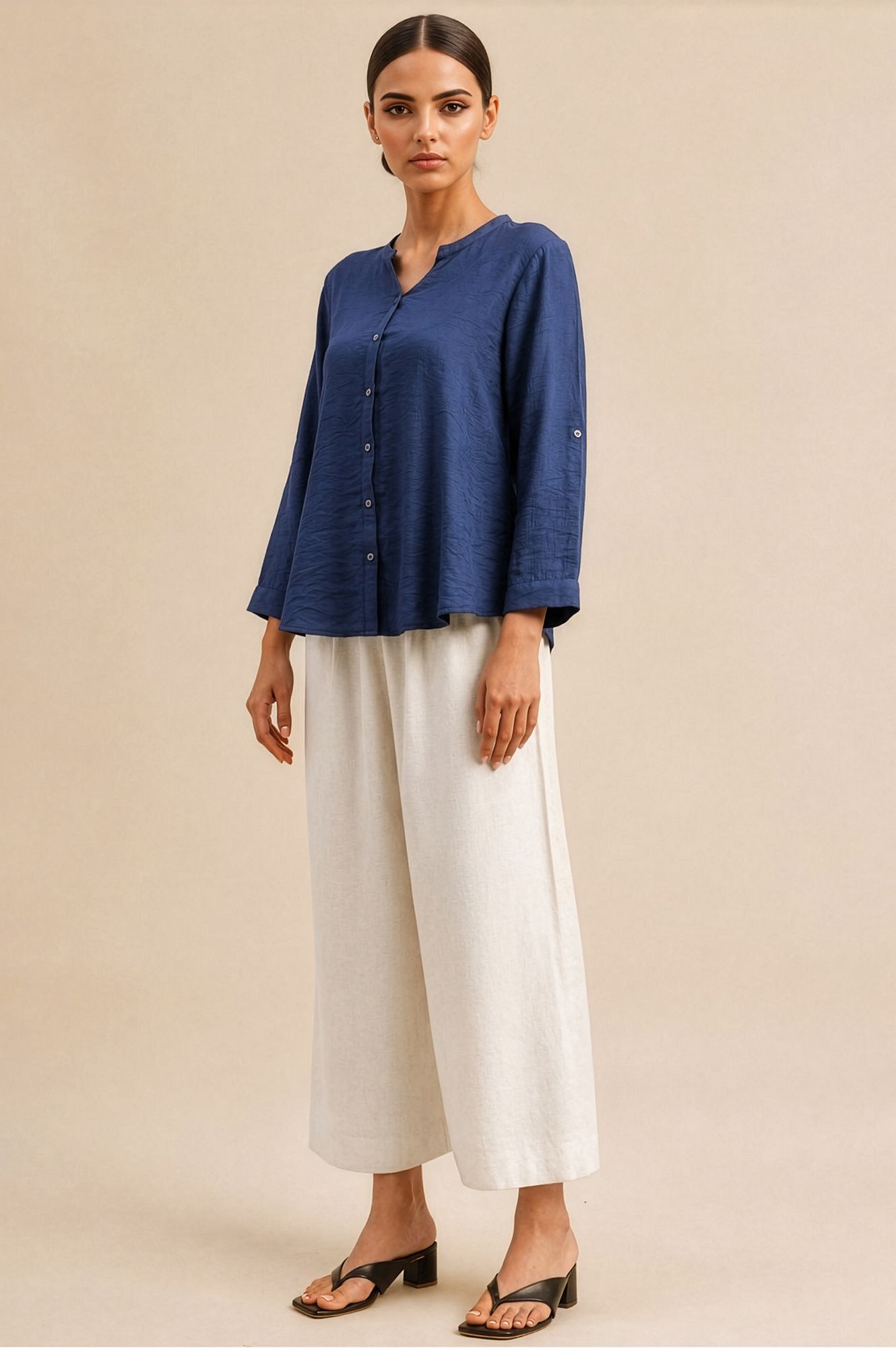 Textured Ease Crinkled Relaxed AM-to-PM Shirt