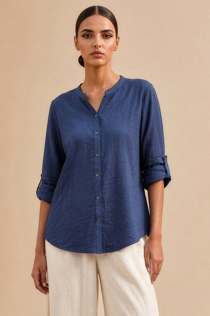 Textured Ease Crinkled Relaxed AM-to-PM Shirt
