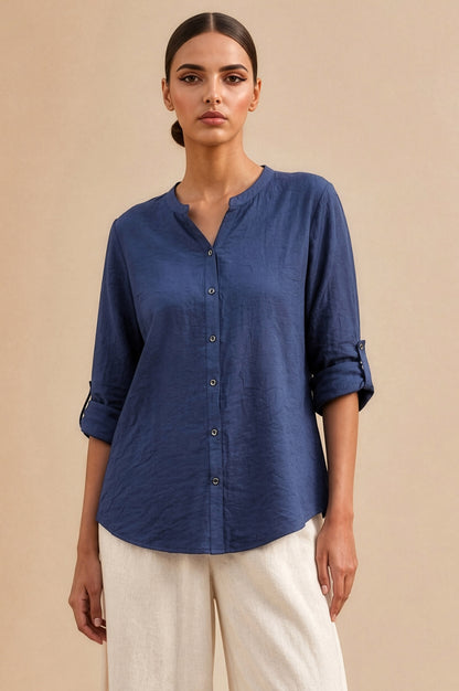 Textured Ease Crinkled Relaxed AM-to-PM Shirt