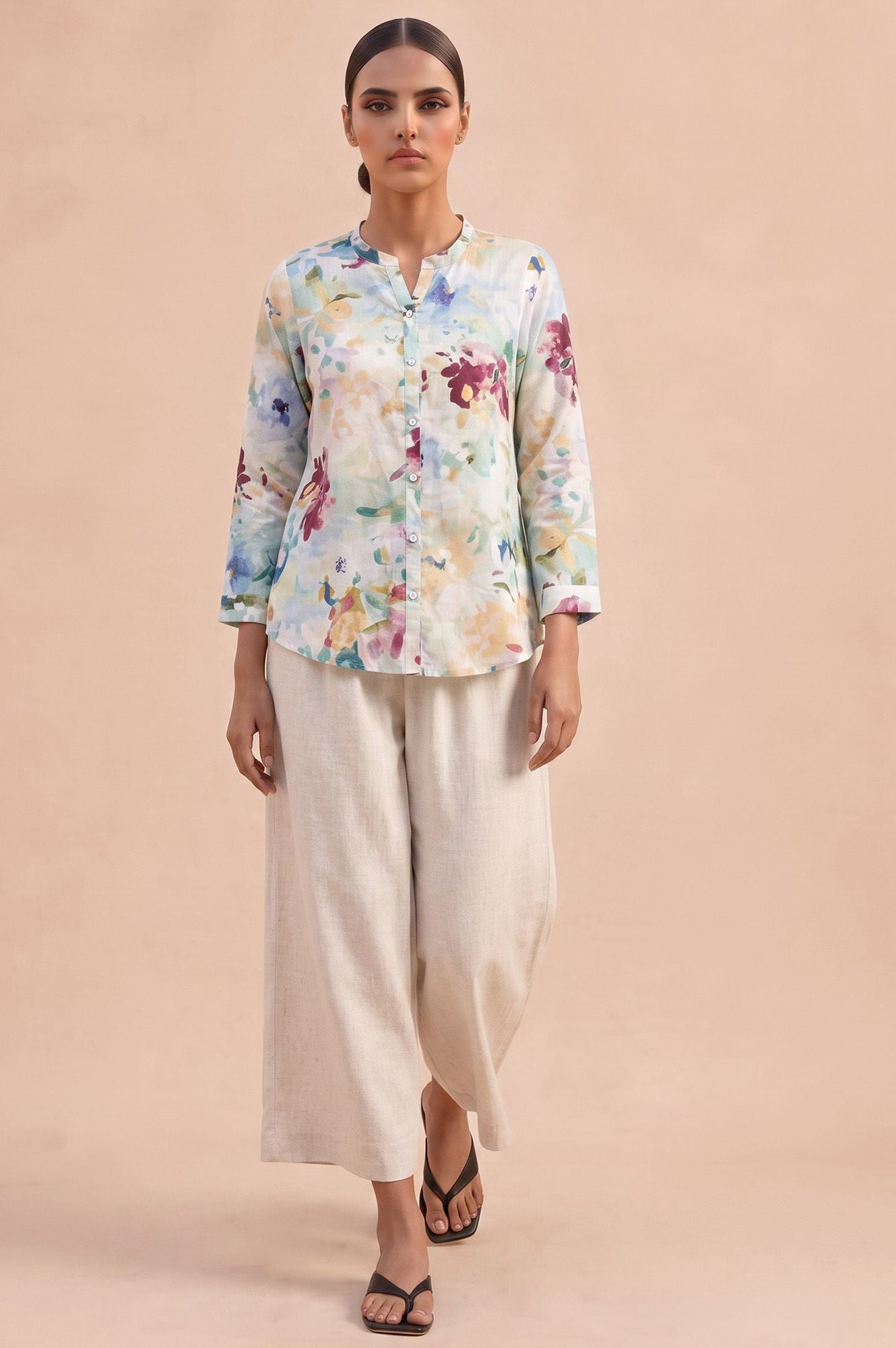 Fresh Canvas Casual Floral Pure Cotton Shirt