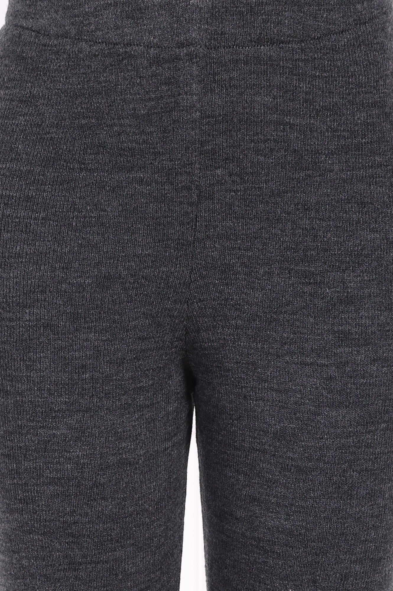 Grey Solid Acrylic Winter Legging