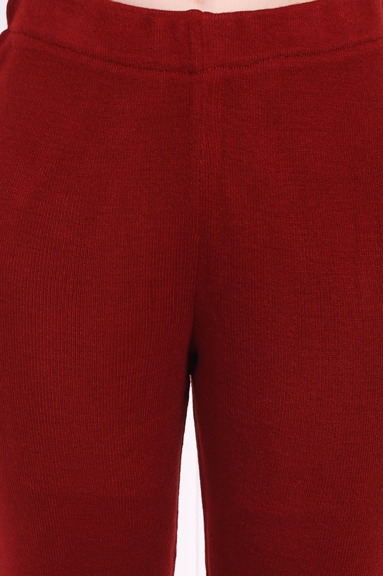 Red Solid Acrylic Winter Legging