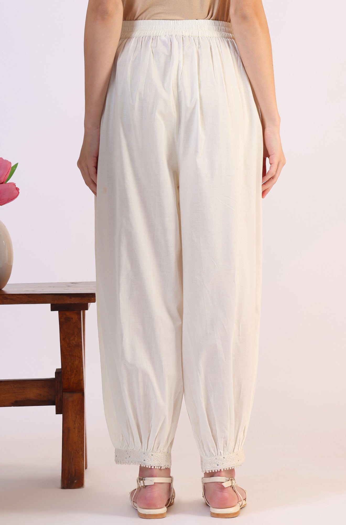 Solid Pure Cotton Gathered Salwar