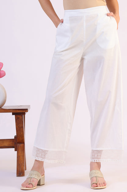 Solid Pure Cotton Parallel Pants