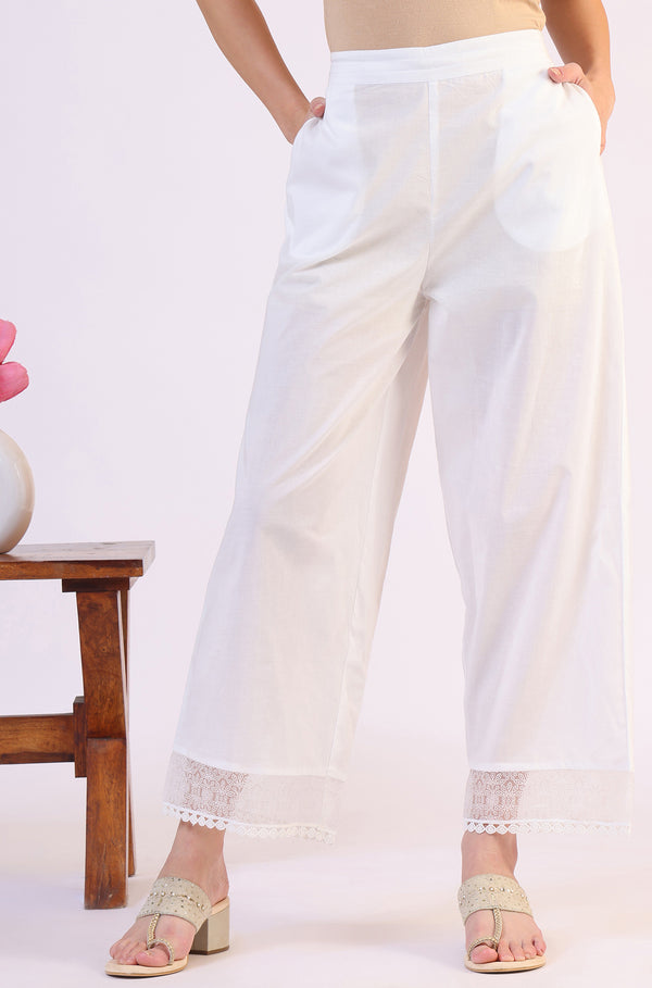 Solid Pure Cotton Parallel Pants