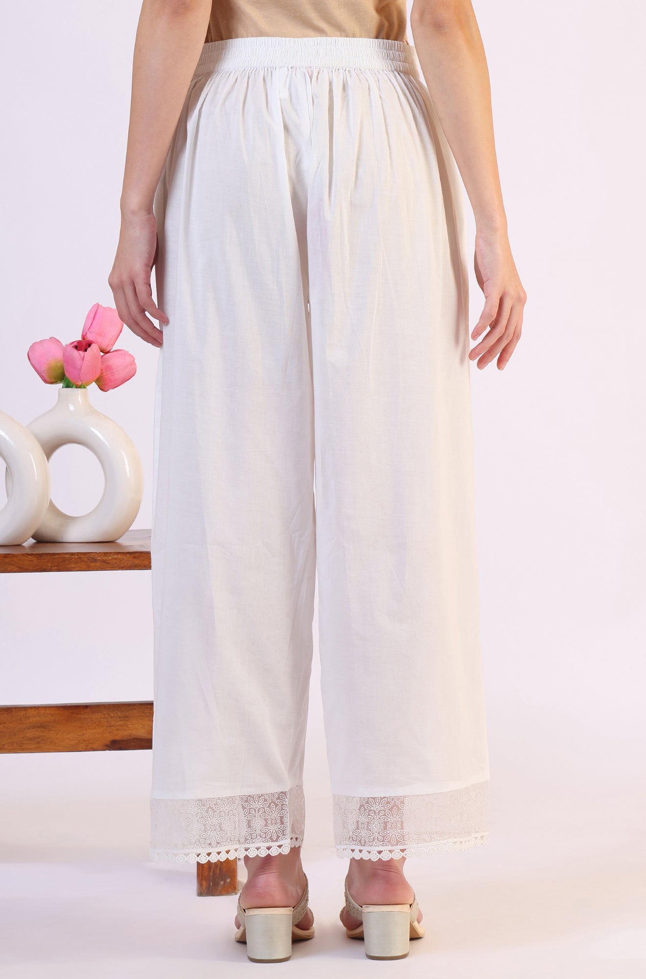 Solid Pure Cotton Parallel Pants