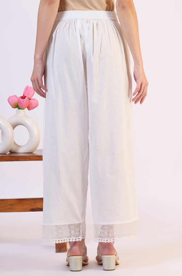 Solid Pure Cotton Parallel Pants