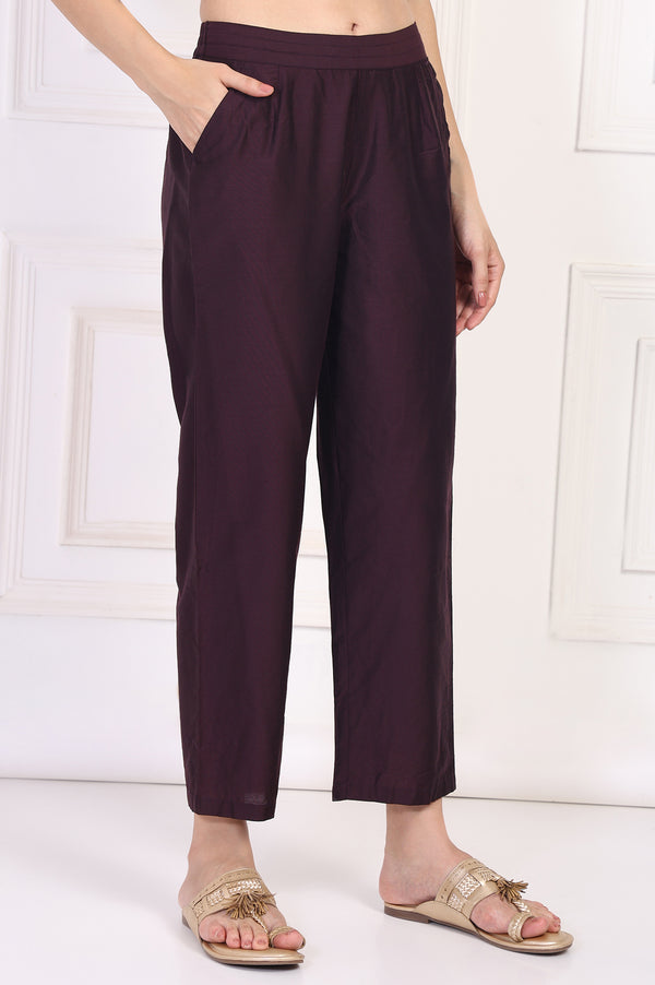 Wine Straight Rayon Pant