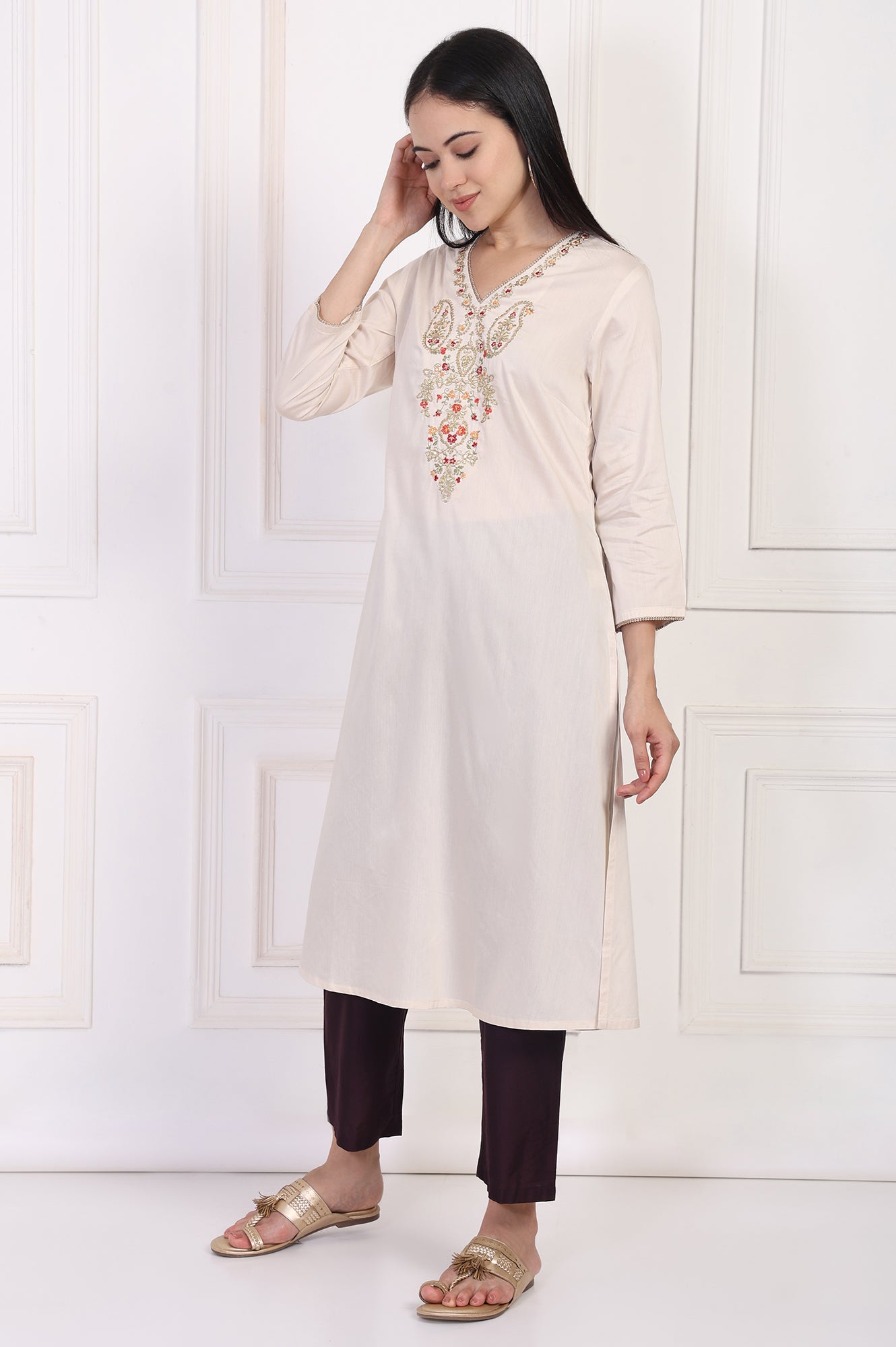 Wine Straight Rayon Pant