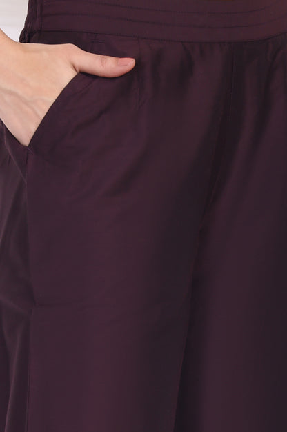 Wine Straight Rayon Pant