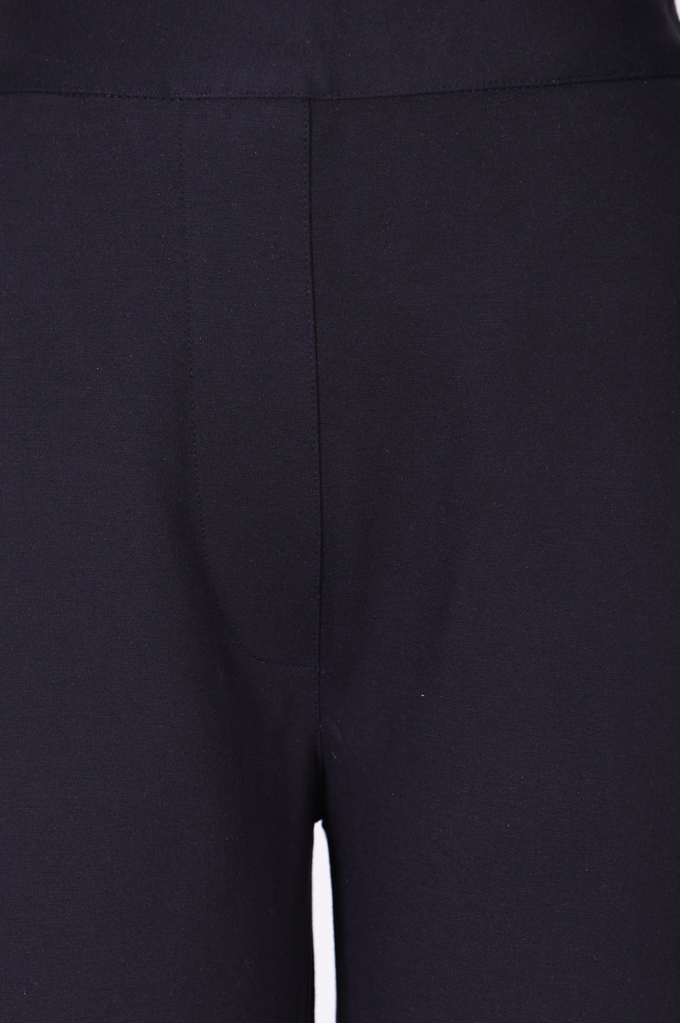 Navy Blue Solid Rayon Straight Fit Pants