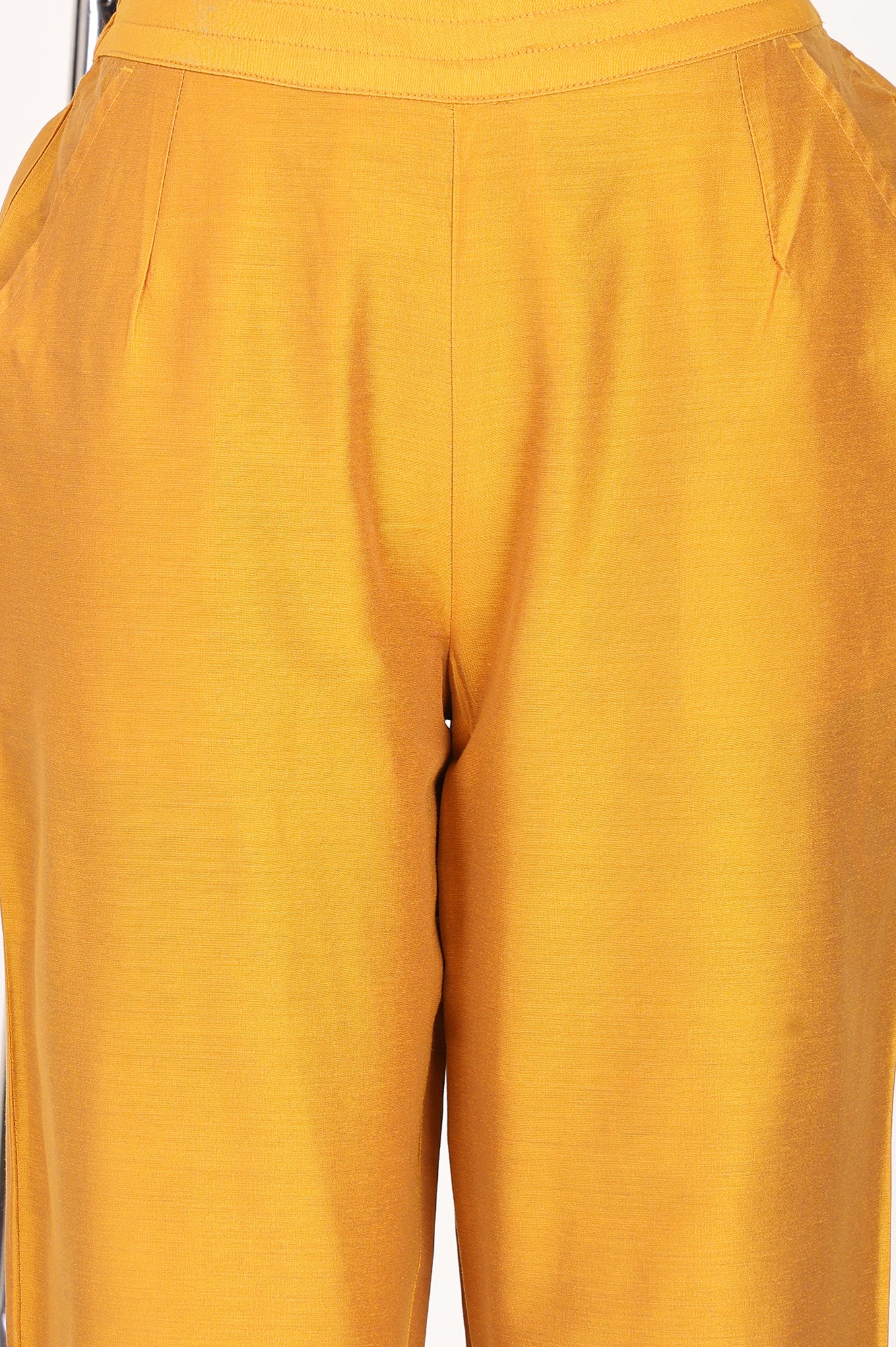 Mustard Straight Fit Ankle Length Pants