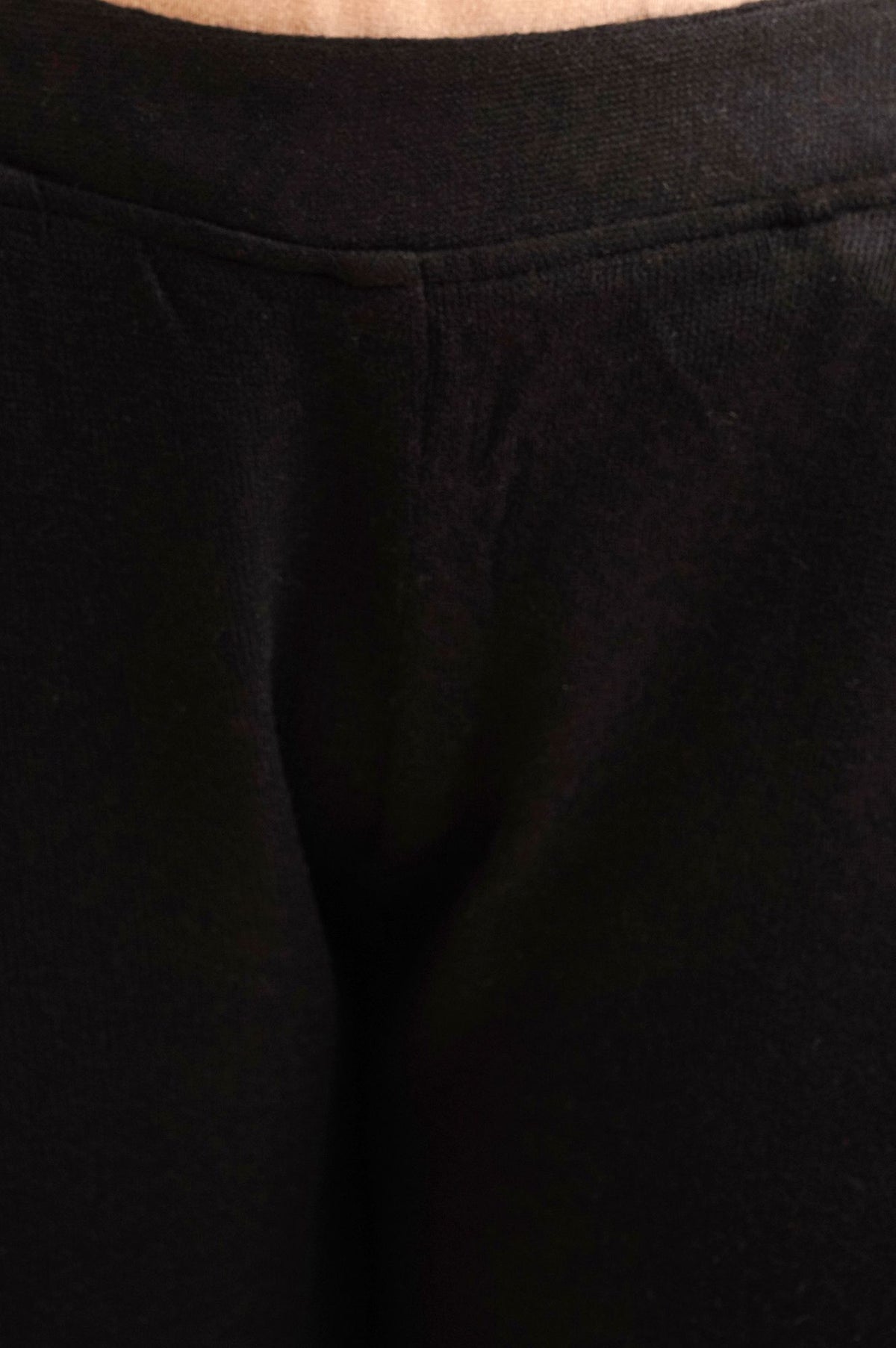 Black Winter Solid Acrylic Ankle Length Mid Rise Straight Pants
