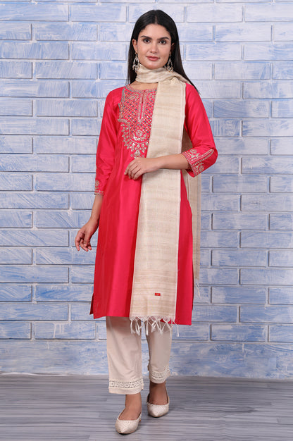 Golden Solid Tissue Checks Dupatta