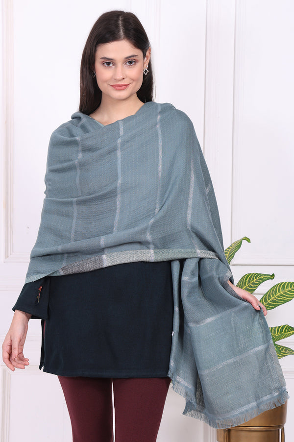 Blue Fringes Acrylic Winter Shawls