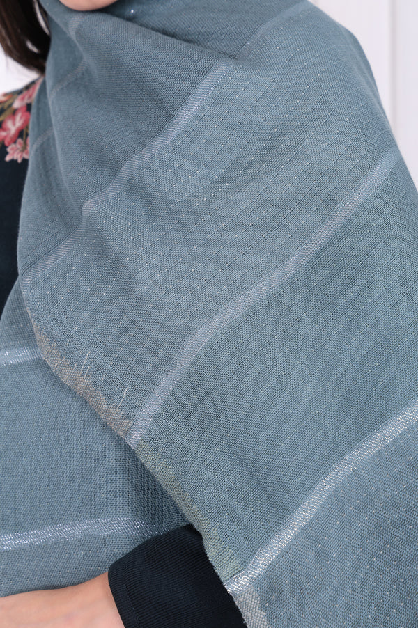 Blue Fringes Acrylic Winter Shawls