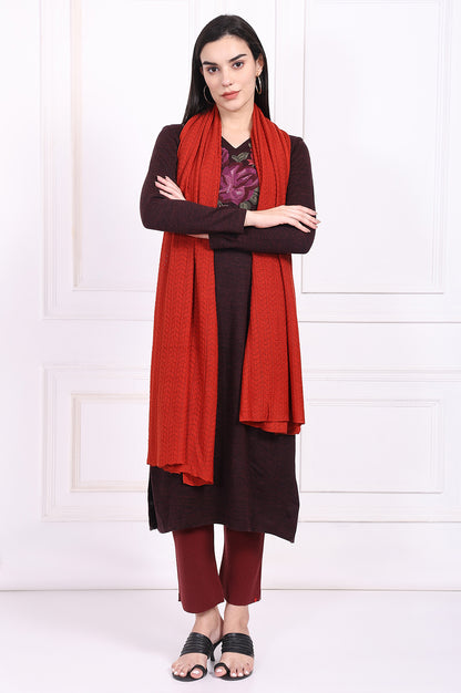 Red Textured Acrylic Winter Stole