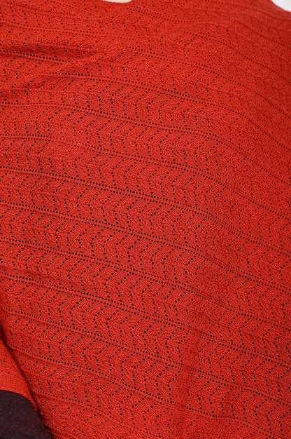 Red Textured Acrylic Winter Stole