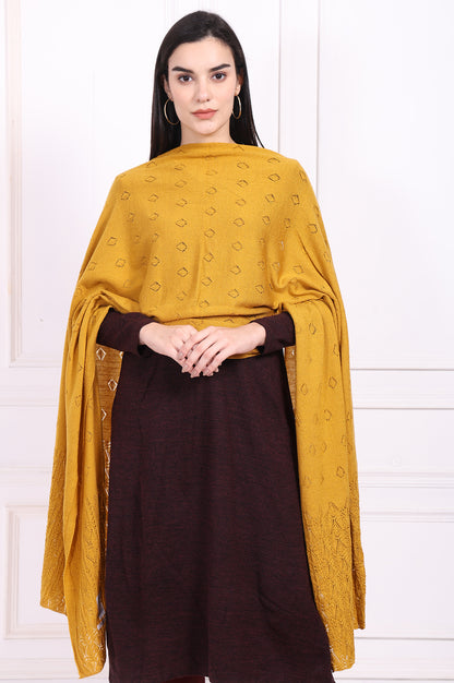 Yellow Textured Geometric Acrylic Stole