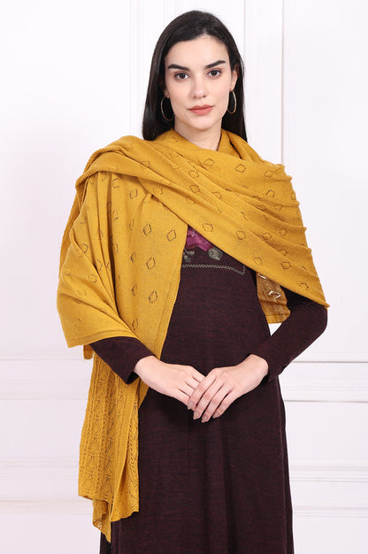 Yellow Textured Geometric Acrylic Stole