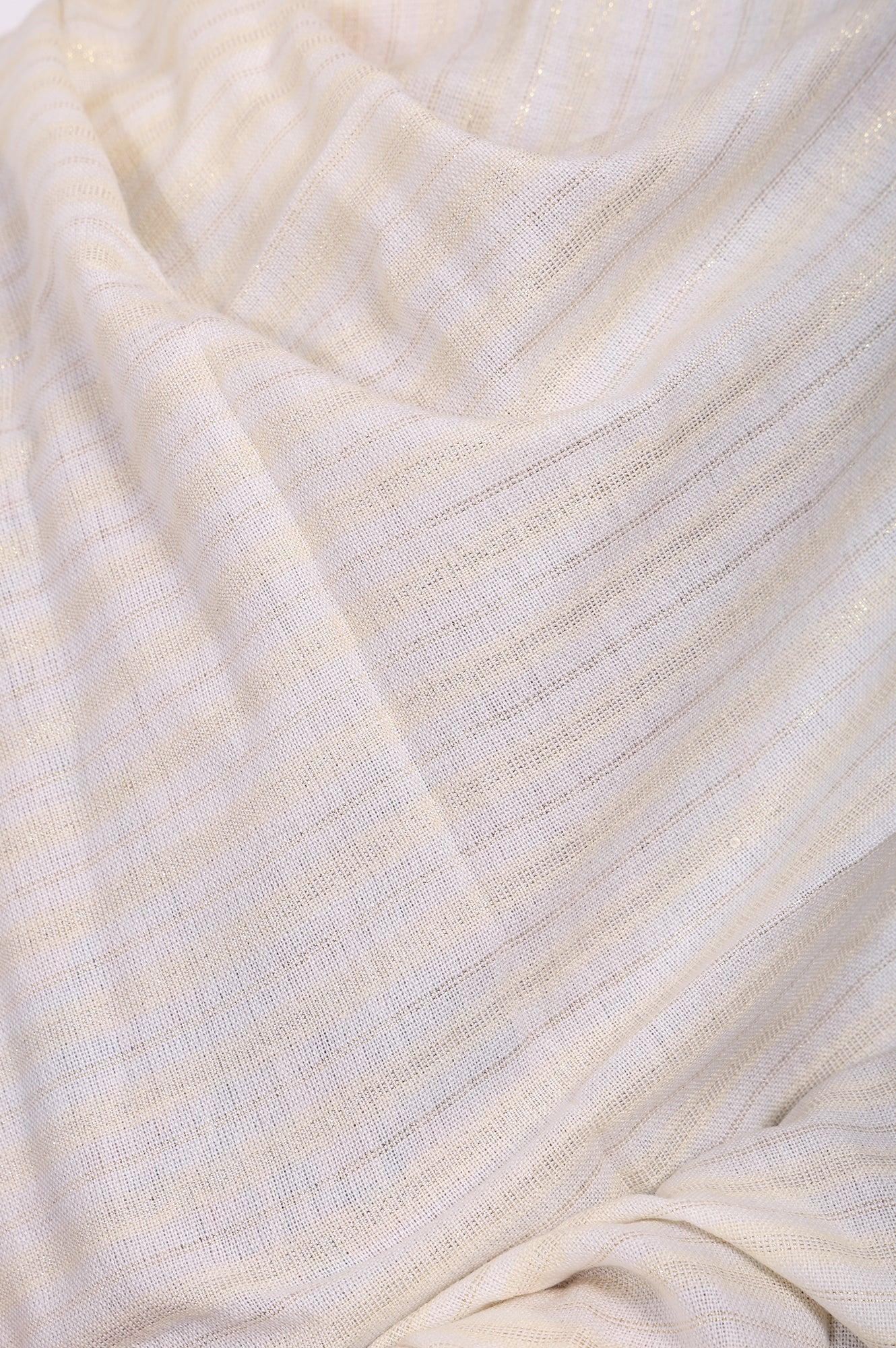 Off-White Striped Sequined Acrylic Stole