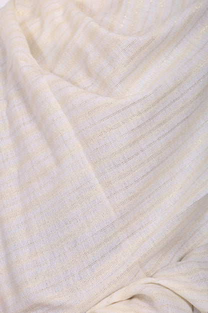 Off-White Striped Sequined Acrylic Stole