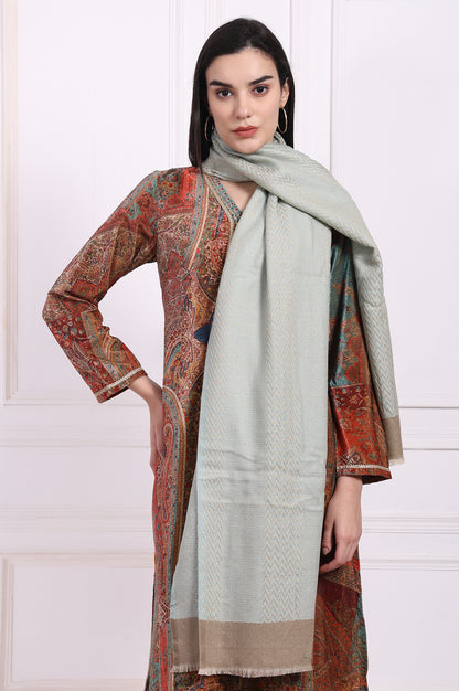 Green Geometric Chevron Acrylic Shawl