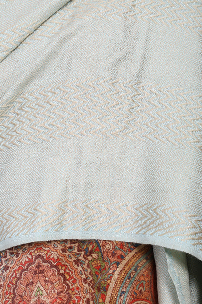 Green Geometric Chevron Acrylic Shawl