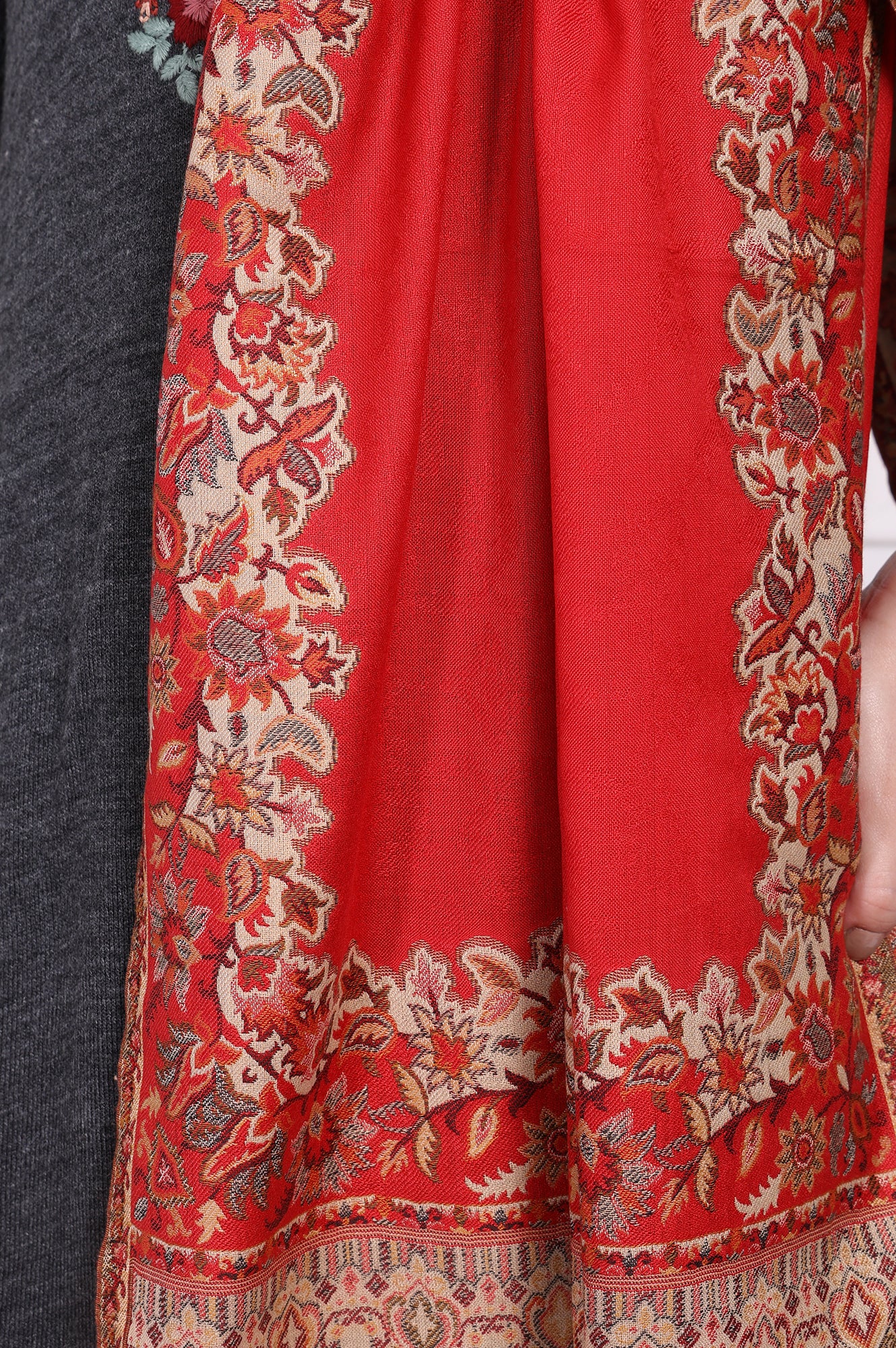 Red Ethnic Motifs Shawl