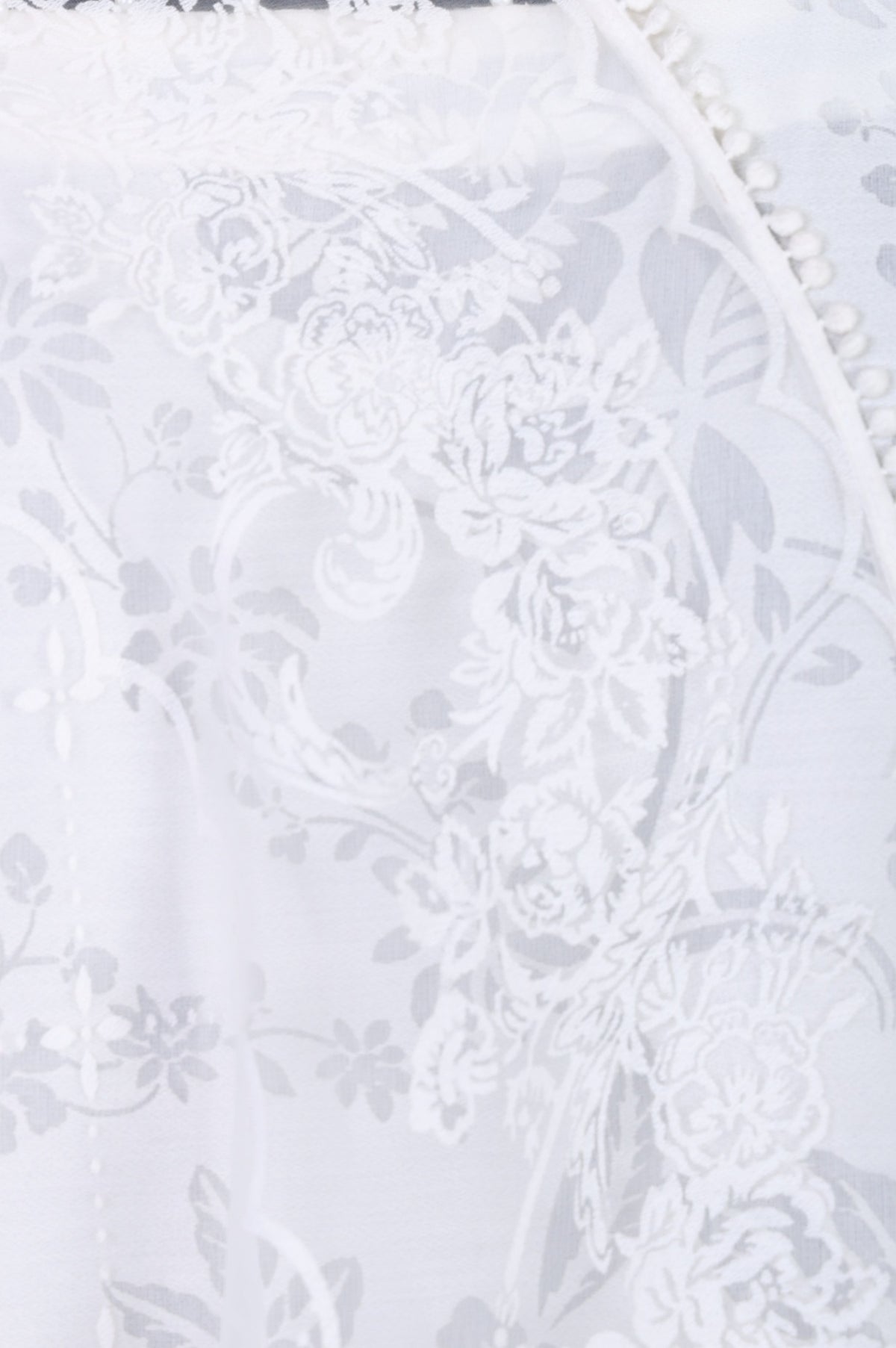 White Thread Embroidered Brasso Dupatta with Lace