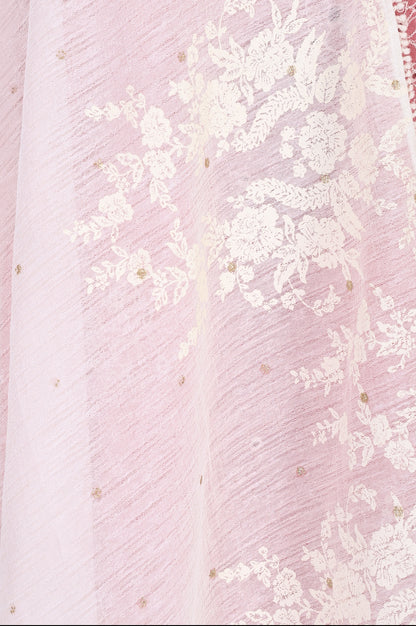 White Thread Embroidered Damini Dupatta