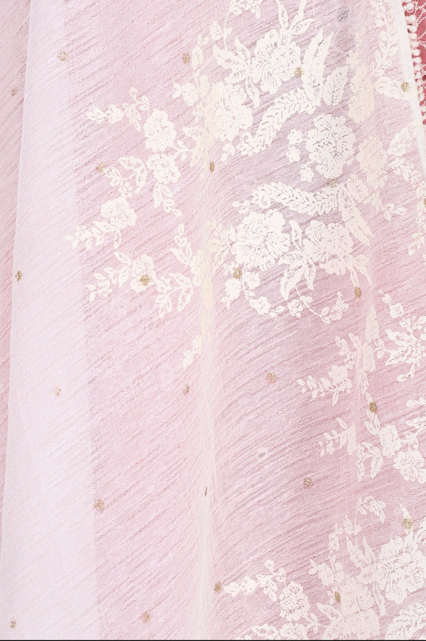 White Thread Embroidered Damini Dupatta