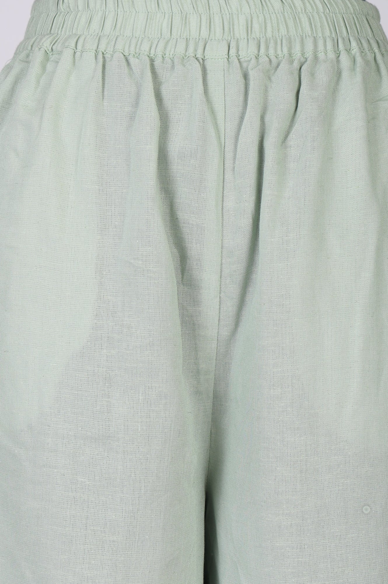 Green Solid Rayon Wide Leg Flared Pants