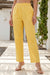 Yellow Pure Cotton Straight Fit Ankle Length Pants