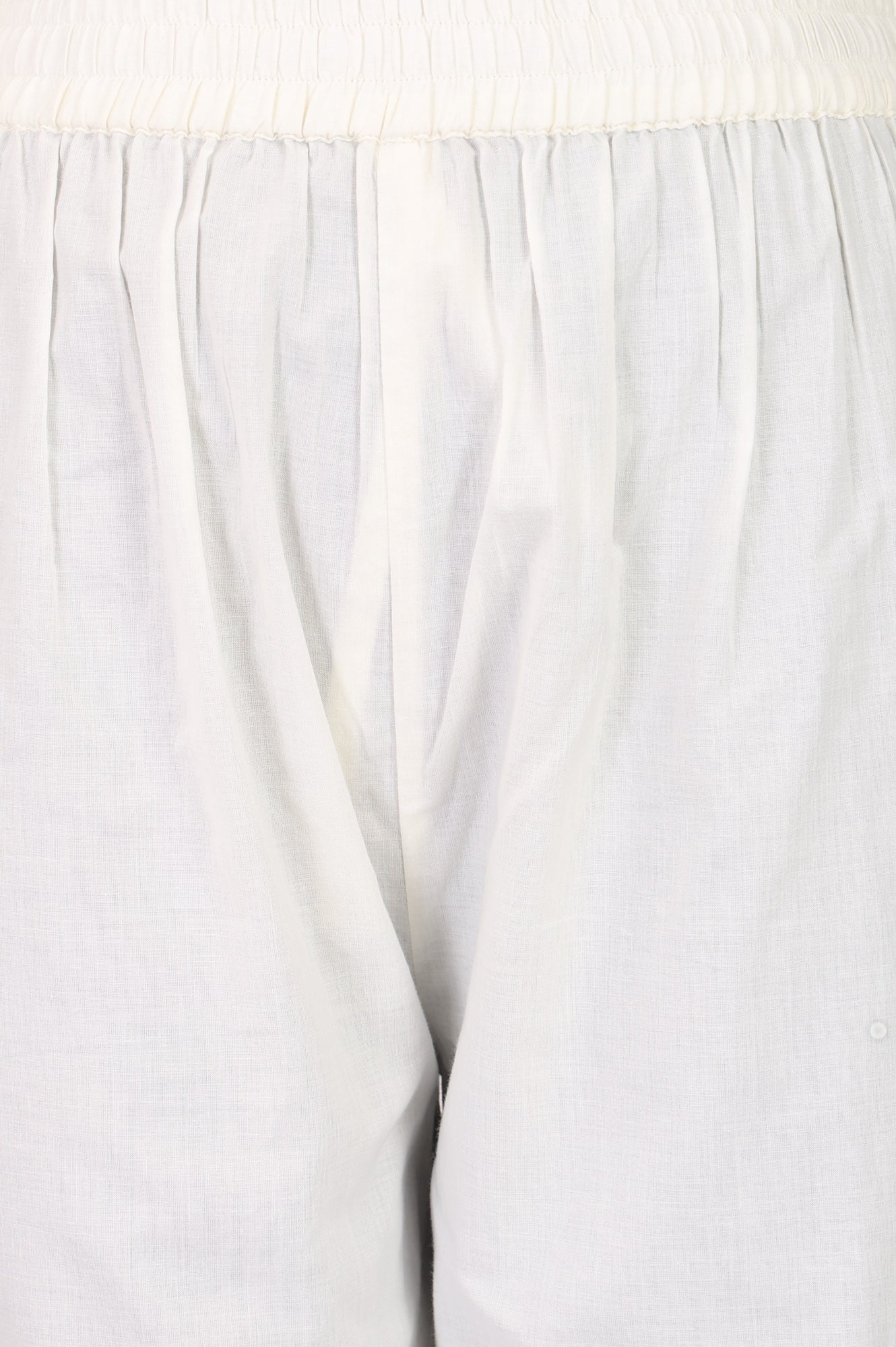 White Pure Cotton Straight Fit Ankle Length Pants