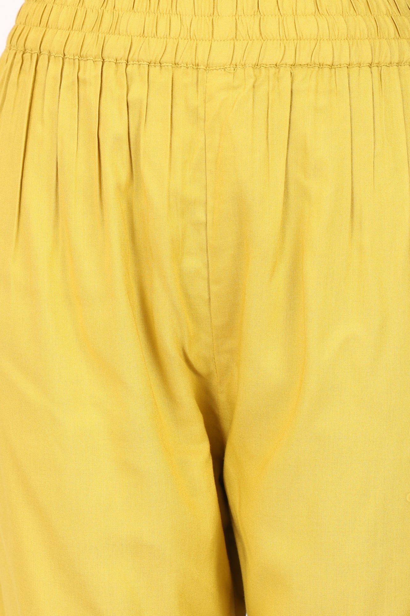 Yellow Straight Fit Ankle Length Pants